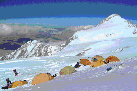 Advanced camp on 7400
m above sea level, Tibet, 2001